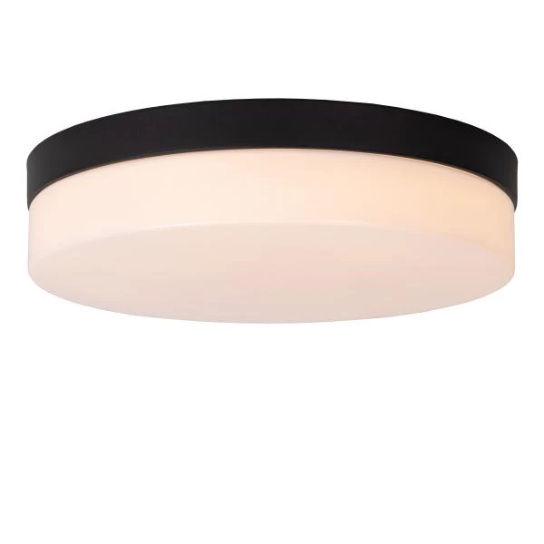 Lucide BISKIT - Lámpara de techo Baño - Ø 28 cm - LED - 1x18W 2700K - IP44 - Sensor movimiento & día/noche - Negro - detalle 1